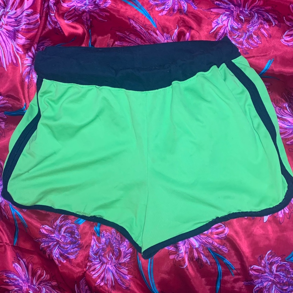 Neon highlighter green sport shorts